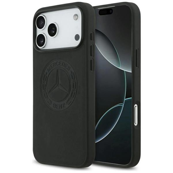 Mercedes Leather Vintage Logo Case with MagSafe for iPhone 17 Pro Max 6.9" Black - MEHMP17X25RICVLK