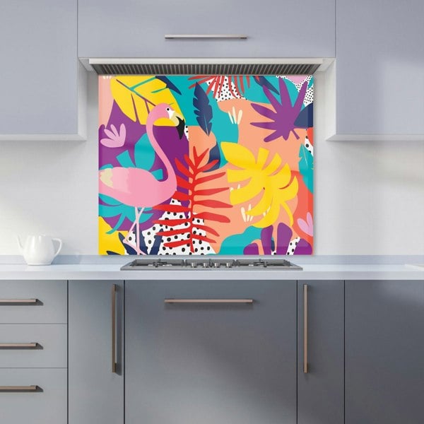 Warren Reed - Designer Tropical Flamingoes Kitchen Splashback