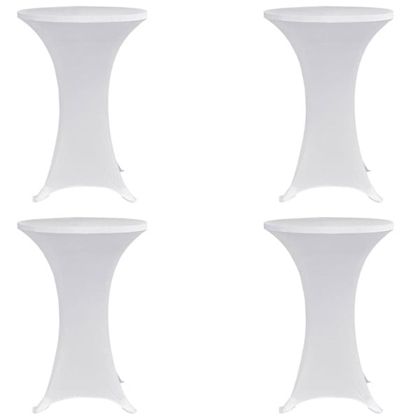 Berkfield Standing Table Cover �_�”�_80 cm White Stretch 4 pcs