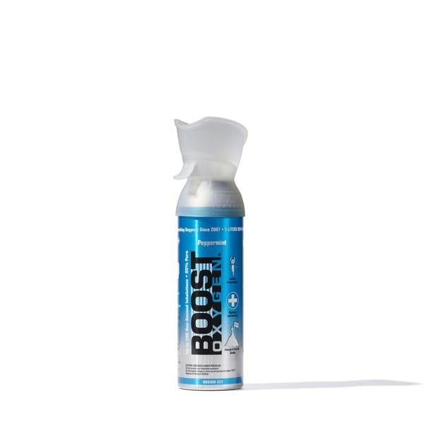Boost Peppermint 5L 95% - Pure Oxygen Canister, 100 x 1 - second Inhales for Health & Breathing - SunVit - D3