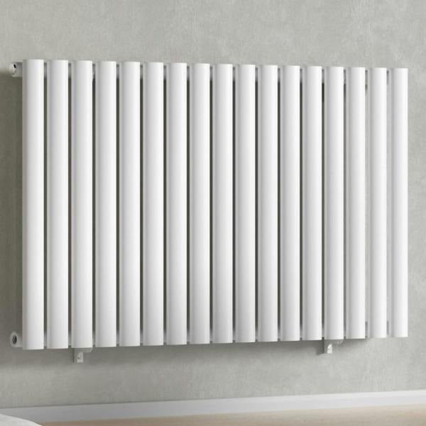 White-1020-x-600-mm-Modern-Horizontal-Column-Designer-Radiator-Oval-Single-Panel-Radiator-Heater