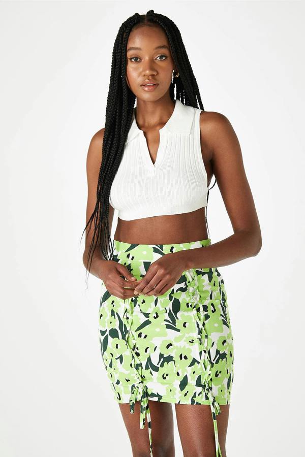 Urban Bliss Lace Up Mini Skirt