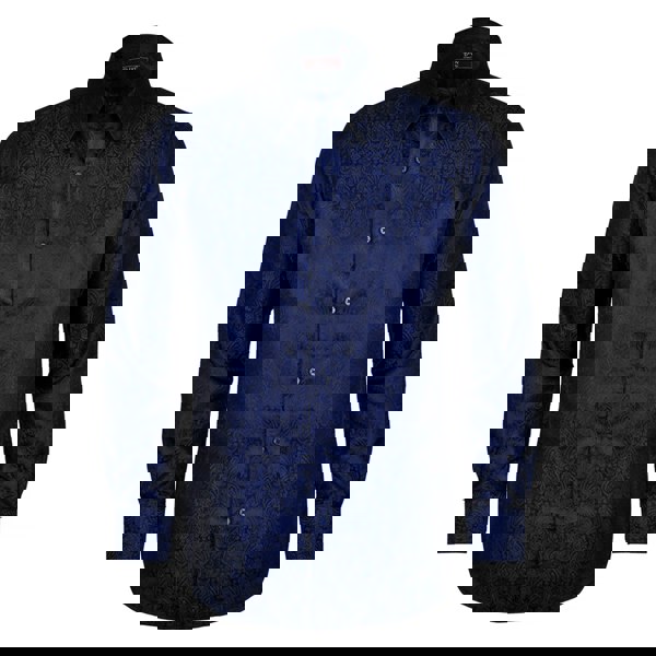 Kensington Paisley Jacquard Shirt – Navy Blue