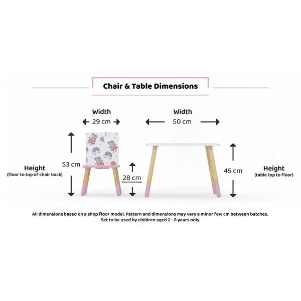 Kudlhome Peppa Pig Table & Chair Set, Pattern