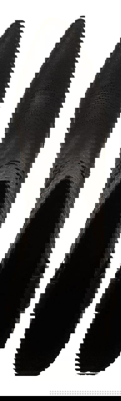 Rocket Dog Feria Womens Mid Calf Cowboy Western Pull On Boots, black leather cowboy boot with classic western stitching and pull-on design.