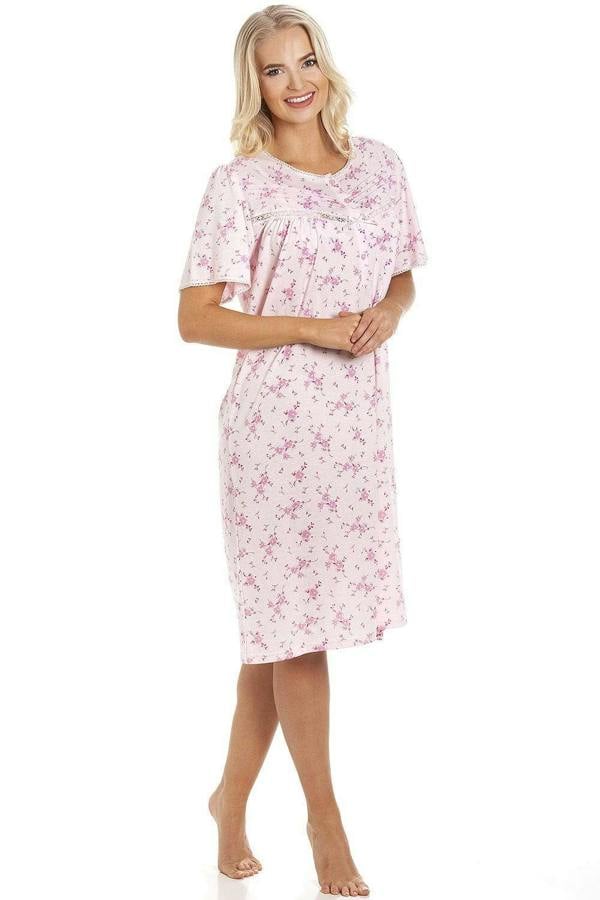 Womens PolyCotton Short Sleeve Floral Nightdresses