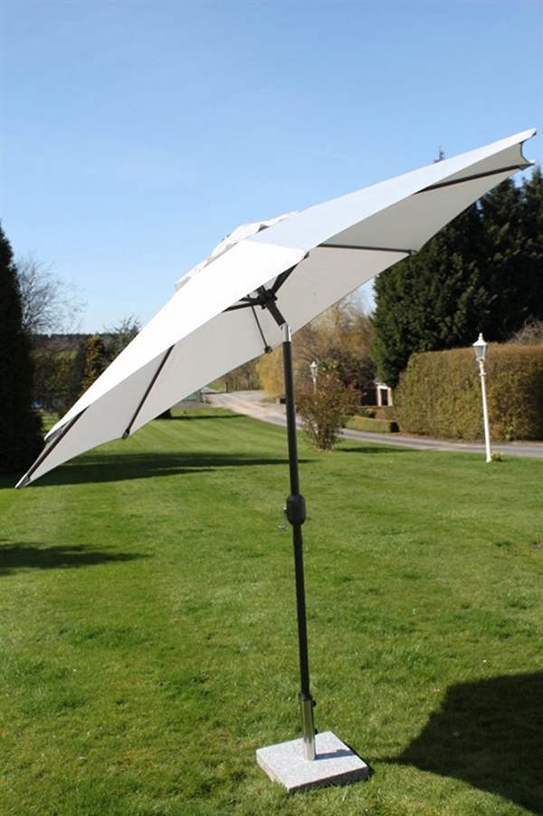 2.7M Wide Garden Parasol With Tilt and Crank-Grey