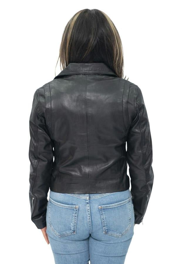 Infinity Leather Womens Leather Biker Jacket-Zanzibar