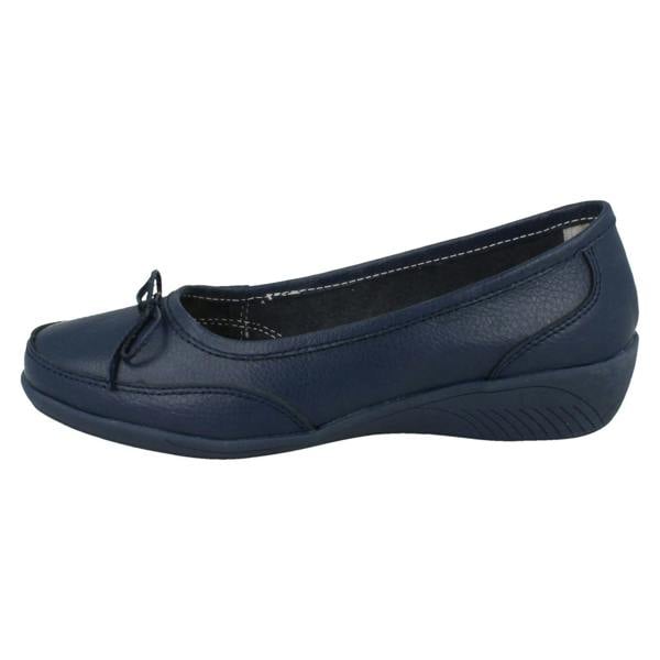 Eaze Ladies Eaze Flat Bow Vamp Casual Slip On Ballerina