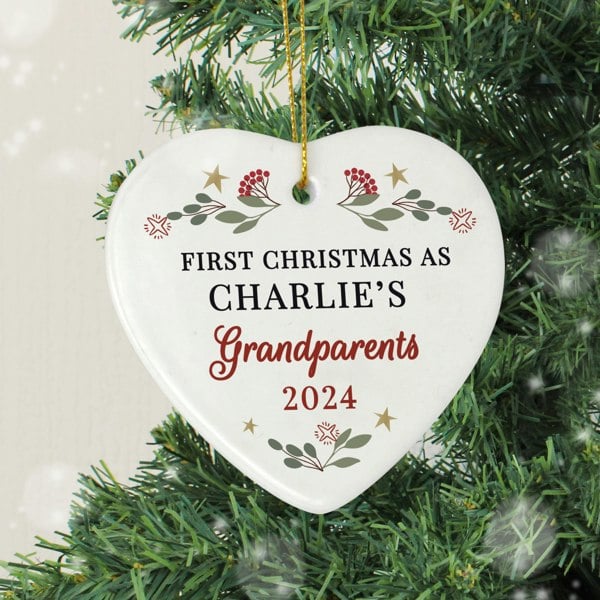 Personalised Memento Company Personalised First Christmas As Grandparents Tree Decoration