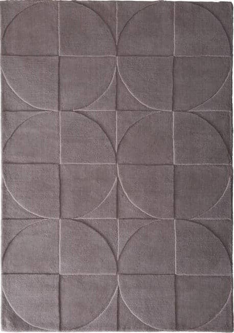 The Rugs Penny Geometric Wool Rug | Purple & Cream |