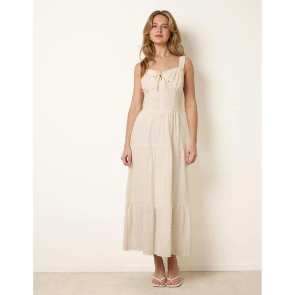 Blue Vanilla Broderie Button Down Maxi Dress