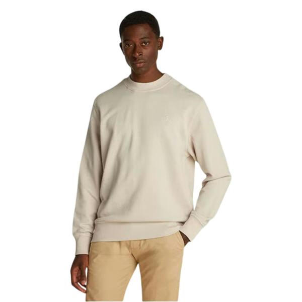 Calvin Klein Mens Puff Print Cotton Blend Embellished Sweatshirt - Moonbeam - 