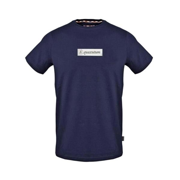 Aquascutum Mens Crew Neck T-Shirt - Navy - 