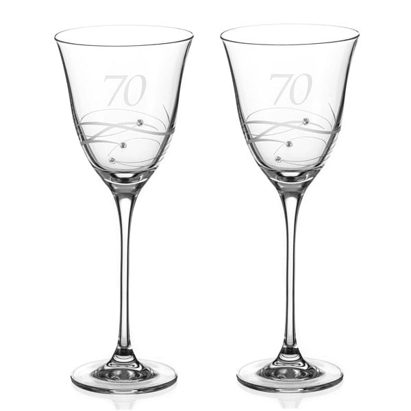70th Birthday Wine glasses - Set of 2