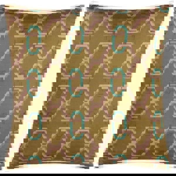 Paoletti Carnaby Satin Chain Geometric Cushion Cover - Bronze