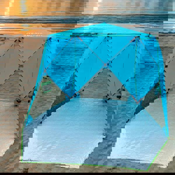 Gr8 Garden Blue Pop Up Family Beach Tent Sun Shade Camping Shelter 3-4 Person UPF50+ UV