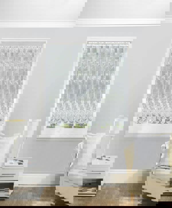 Tyrone Textiles Traditional Floral Heavy Lace Sheer Net Curtain Panel