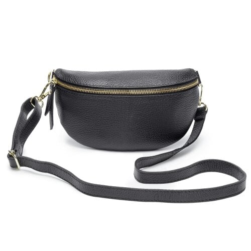 Elie Beaumont Sling Bag - Black with Grey Chevron Strap