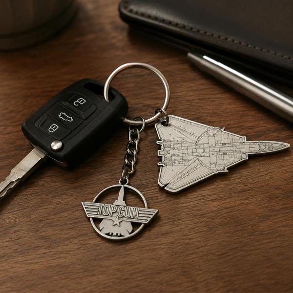 Widdop & Co Top Gun Metal Fighter Jet Keyring Silver