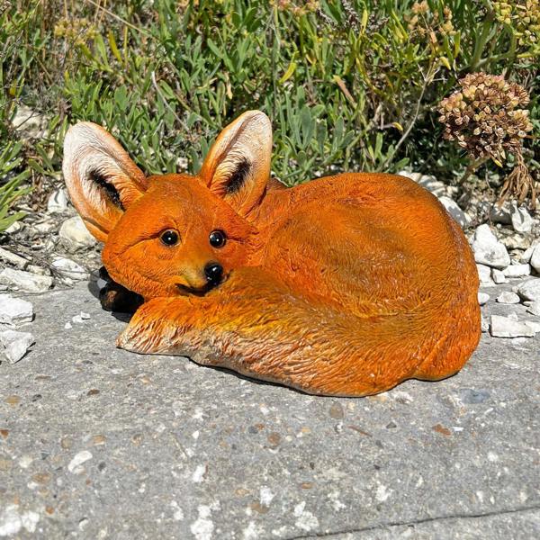 Ferncrest Trading Realistic Laying Red Fox Garden Animal Ornament