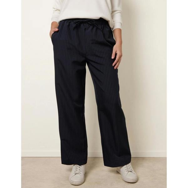 Blue Vanilla Elasticated Waist Pinstripe Trousers