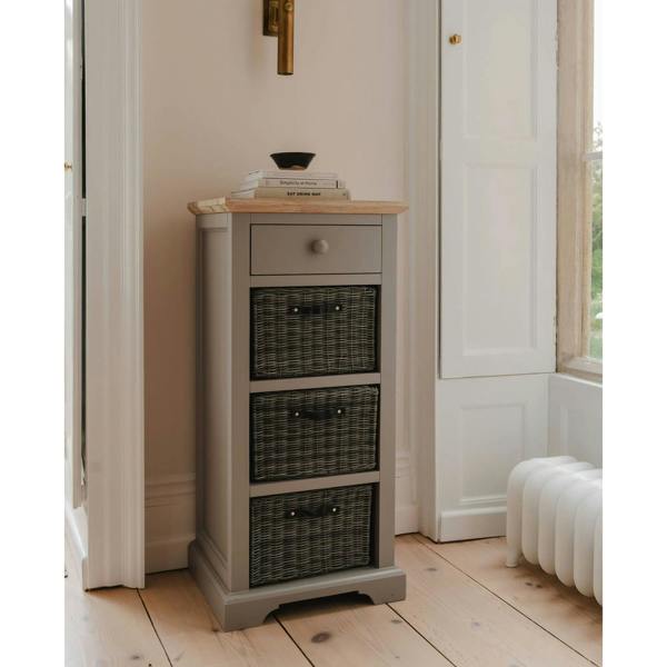 Florence Tallboy with Drawer and 3 Storage Baskets
