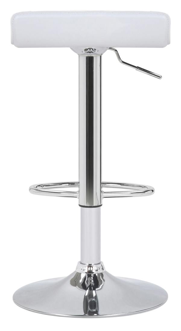 Lamboro Baceno Single Kitchen Bar Stool, Chrome Footrest, Height Adjustable Swivel Gas Lift, Breakfast Bar & Home Barstool, White