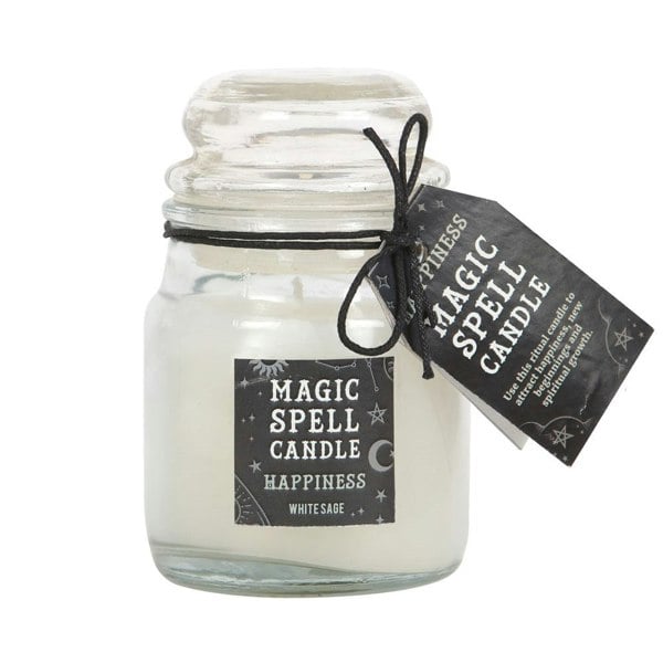 Something Different Magic Spell Happiness White Sage Candle Jar - White