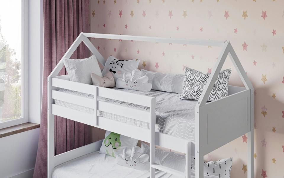 Flair Plation Low Play House Bunk Bed White