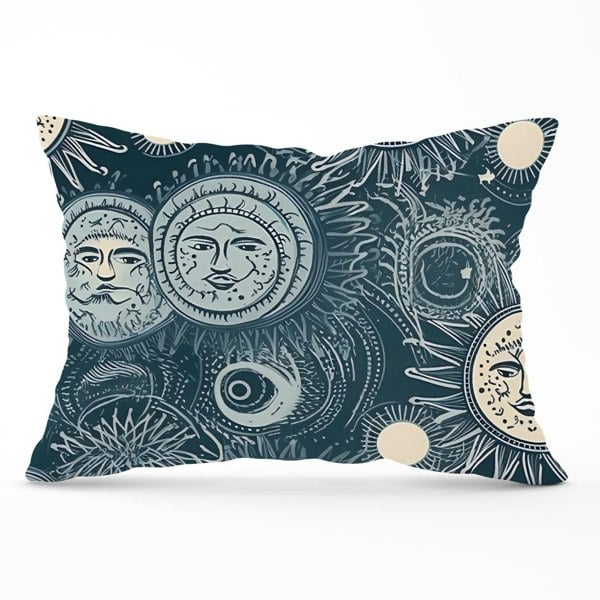 Warren Reed Silver Blue Moon and Stars Cushions