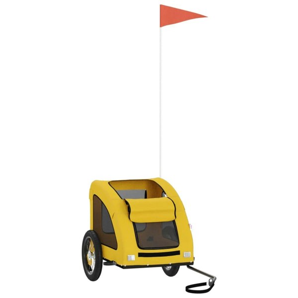 Berkfield Dog Bike Trailer Yellow Oxford Fabric and Iron