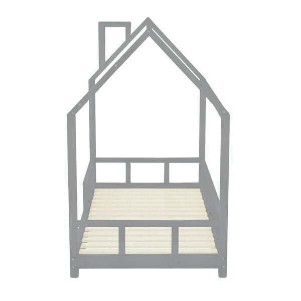Living and Home 80X160CM Grey Wooden Single House Bed for Kids