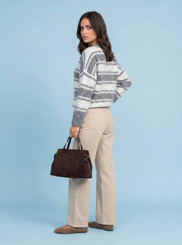 Urban Bliss Wool Blend Stripe V Neck Jumper