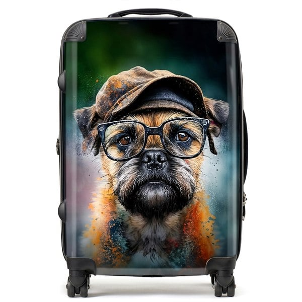 Warren Reed Border Terrier Dog Splashart Suitcase