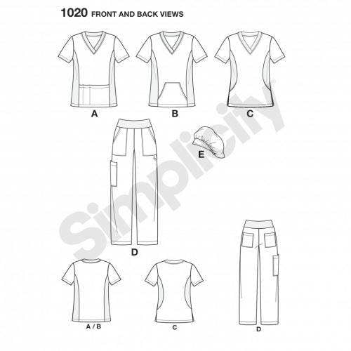 Simplicity Sewing Pattern 1020, Headwear, Trousers, Tops, Tunics for Women, 10 to 18 - Easy