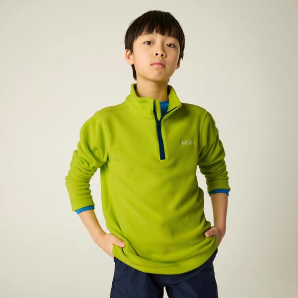 Regatta Great Outdoors Kids Hot Shot II Half Zip Fleece Top - Golden Cypress