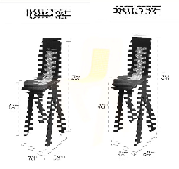 Verna Curve Dining Chair, Black & Rattan-Weilai Concept-Weilai Concept