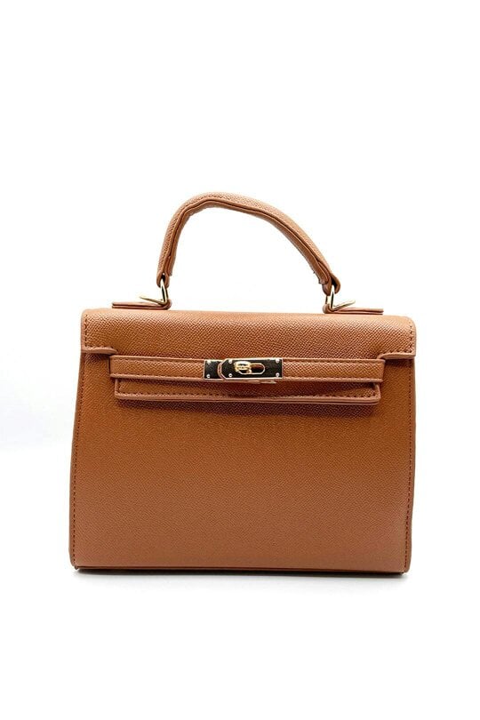 SVNX Top Handle Satchel Tote Bag in Brown