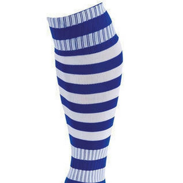 Precision Unisex Adult Pro Hooped Football Socks - Royal Blue/White