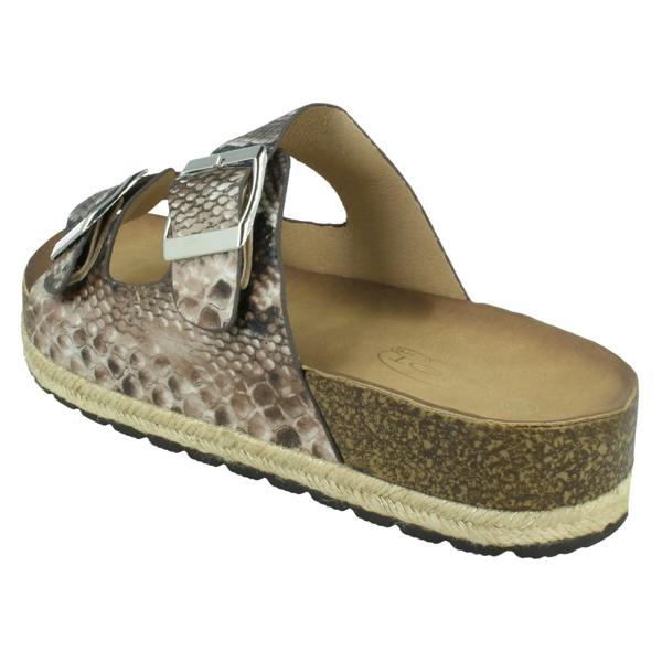 Spot On Ladies Spot On Snake Print Mules F10956