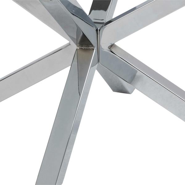 Wyld Haus Perth Clear Glass Round Coffee Table Chrome Legs
