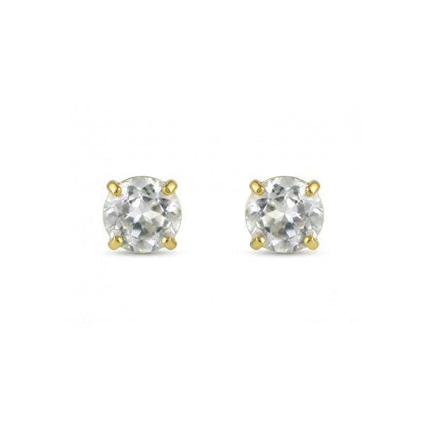 Spero London 9Ct Solid Gold White Topaz Stud Earrings