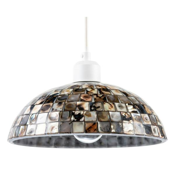 Natural Mother of Pearl Shell Mosaic Dome Ceiling Pendant Light Shade Image 5