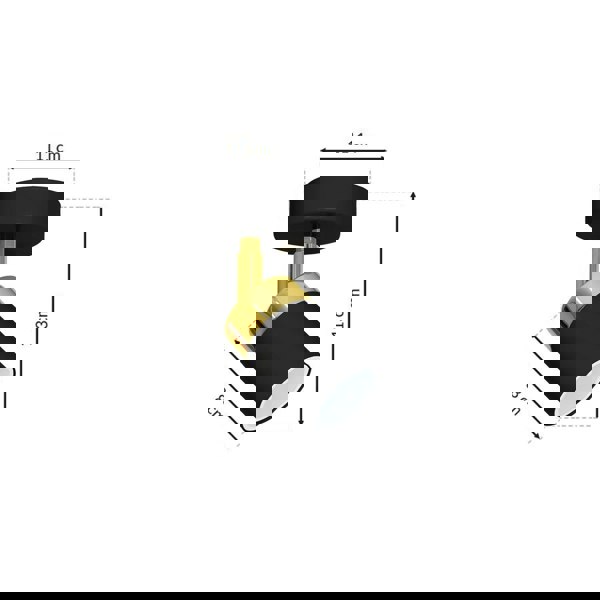 Milagro Joker Hand Made Ceiling Lamp In Matt Black With Luxurious Gold Detail Featuring Minmalistic Slender Cylinder Shades