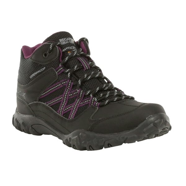 Regatta Womens/Ladies Edgepoint Waterproof Walking Boots - Black/Prune