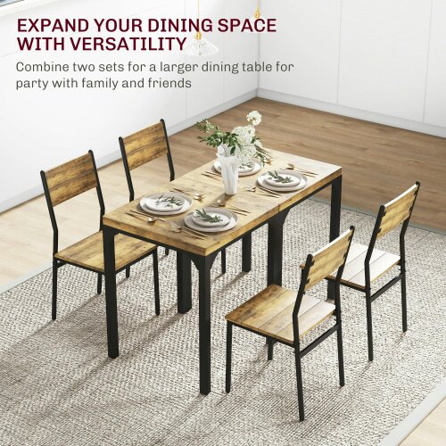 Wyld Haus Lulila Wooden Rustic Brown 3 Piece Minimal Dining Table And Chair Set