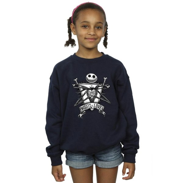 Disney Girls The Nightmare Before Christmas Misfits Love Sweatshirt - Navy Blue