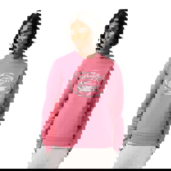 Lacoste Womens/Ladies Organic Cotton Fleece Loose Sweatshirt - Pink