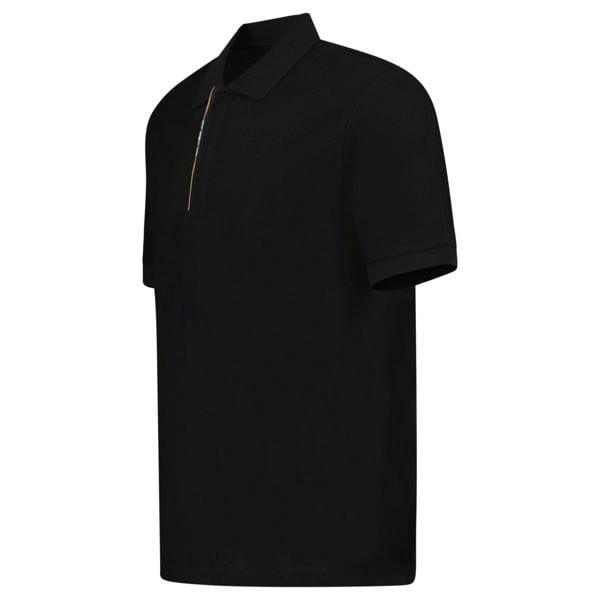 Burberry ‘Hartford’ Zip Check Polo Black - chancefashionco